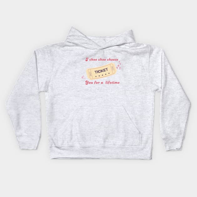 i choo choo choose you / valentine Kids Hoodie by Alexander S.